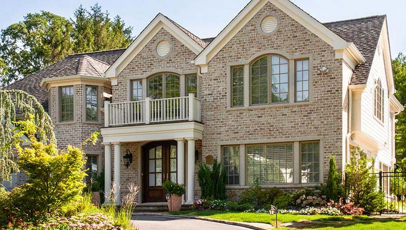 Muttontown NY Custom Brick Colonial Home Architecture