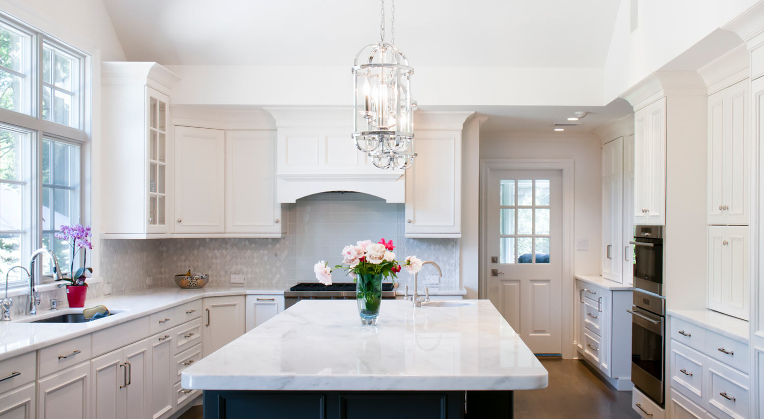 Sleek, White. Long Island Kitchen Design