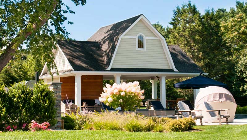 Hamptons Style Shade Structure and Pool Cabana