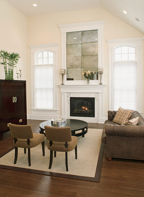 Double Height Fireplace Interior Design Muttontown